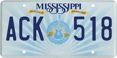 MS license plate ACK518
