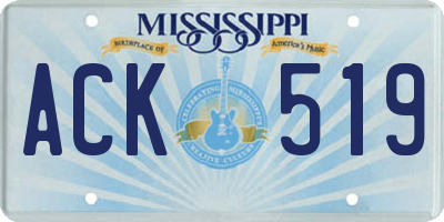 MS license plate ACK519