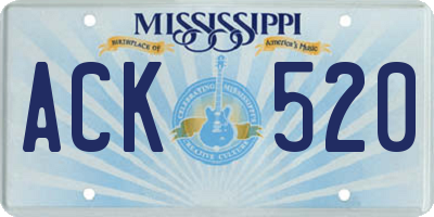 MS license plate ACK520