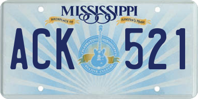 MS license plate ACK521