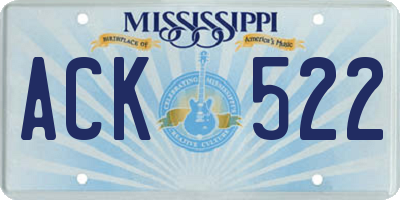 MS license plate ACK522