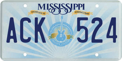 MS license plate ACK524