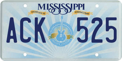 MS license plate ACK525