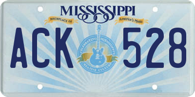 MS license plate ACK528
