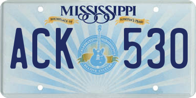 MS license plate ACK530