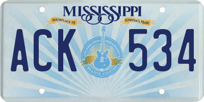 MS license plate ACK534