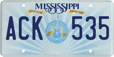 MS license plate ACK535