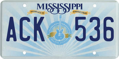 MS license plate ACK536