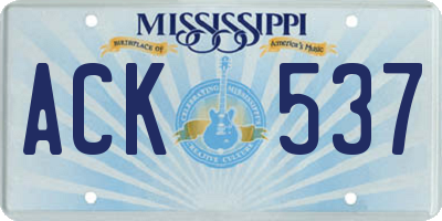 MS license plate ACK537