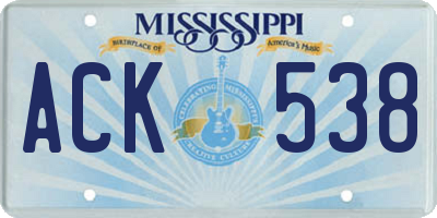 MS license plate ACK538