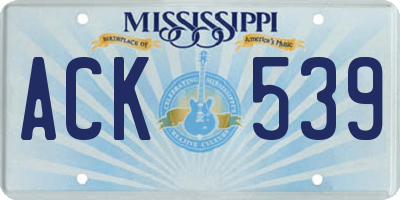MS license plate ACK539