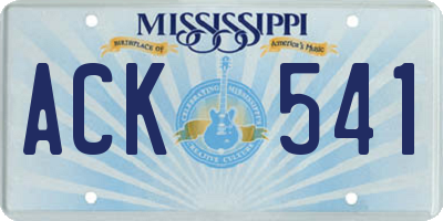 MS license plate ACK541