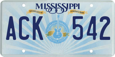 MS license plate ACK542