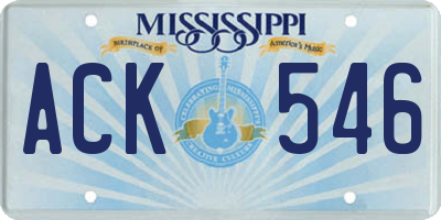 MS license plate ACK546