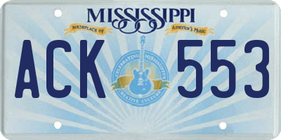 MS license plate ACK553