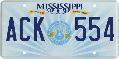 MS license plate ACK554