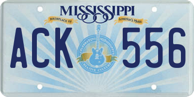 MS license plate ACK556