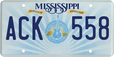 MS license plate ACK558