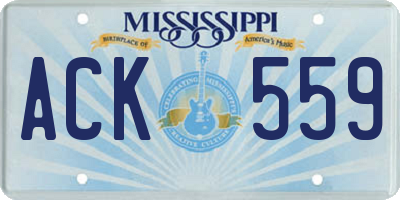 MS license plate ACK559