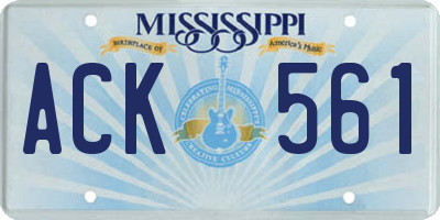 MS license plate ACK561