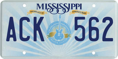 MS license plate ACK562