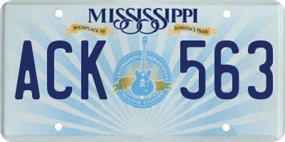 MS license plate ACK563
