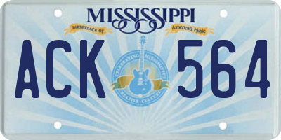 MS license plate ACK564