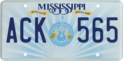 MS license plate ACK565