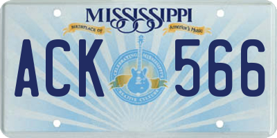 MS license plate ACK566