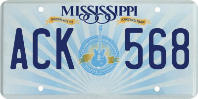 MS license plate ACK568