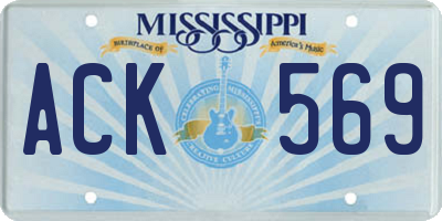 MS license plate ACK569