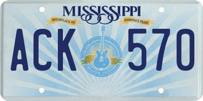 MS license plate ACK570