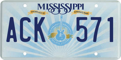 MS license plate ACK571