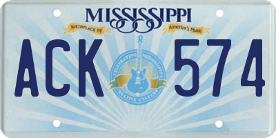 MS license plate ACK574