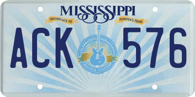 MS license plate ACK576