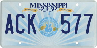MS license plate ACK577