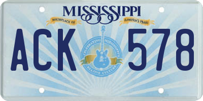 MS license plate ACK578