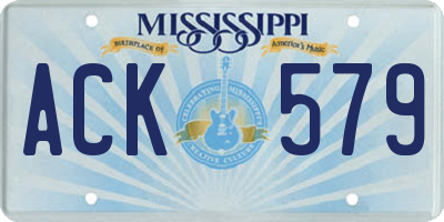 MS license plate ACK579
