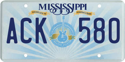 MS license plate ACK580
