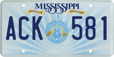 MS license plate ACK581