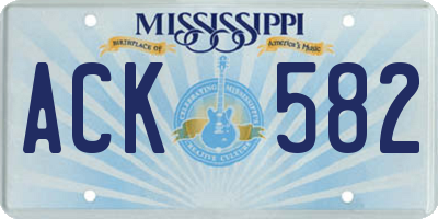 MS license plate ACK582