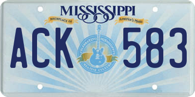 MS license plate ACK583