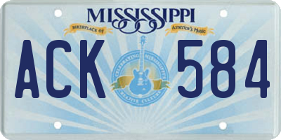 MS license plate ACK584