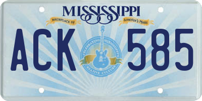 MS license plate ACK585