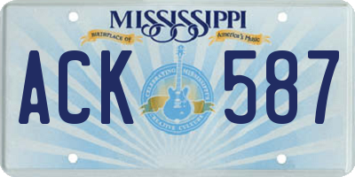 MS license plate ACK587