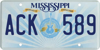 MS license plate ACK589