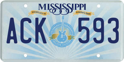 MS license plate ACK593