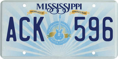 MS license plate ACK596