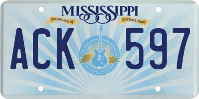 MS license plate ACK597