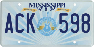 MS license plate ACK598